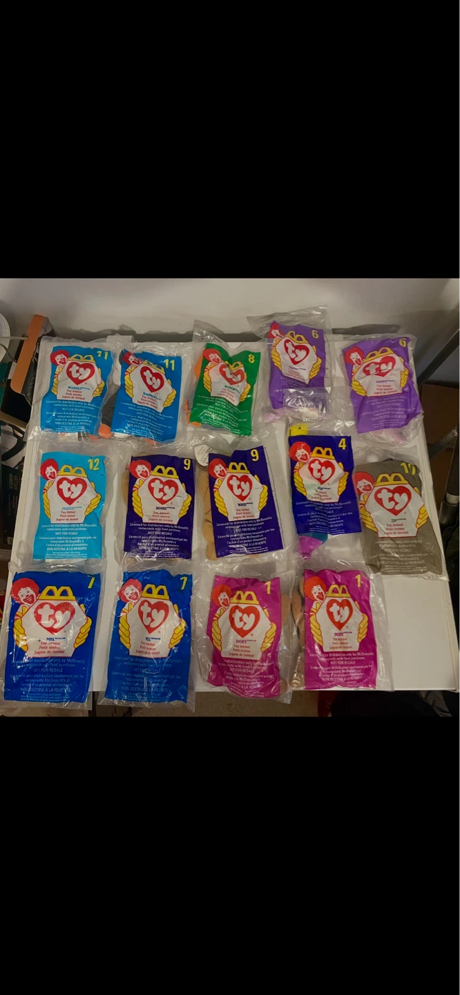 Lot of 14 McDonald's Ty Beanie Babies Happy Meal Toys