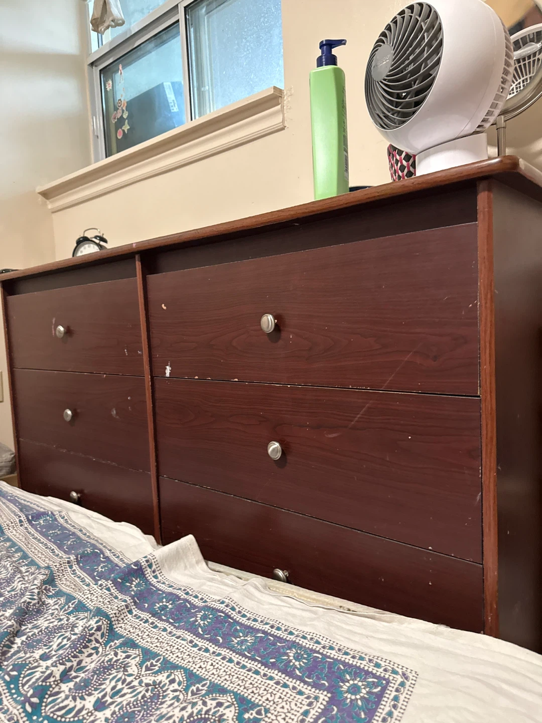 Dark Wood Mirror with 6 Drawers - photo 5