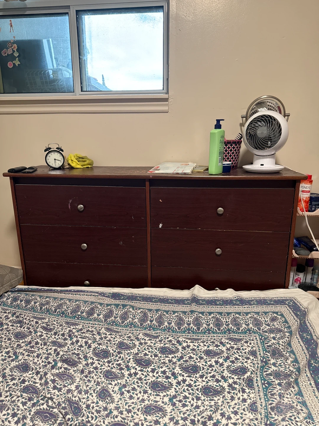 Dark Wood Mirror with 6 Drawers - photo 3