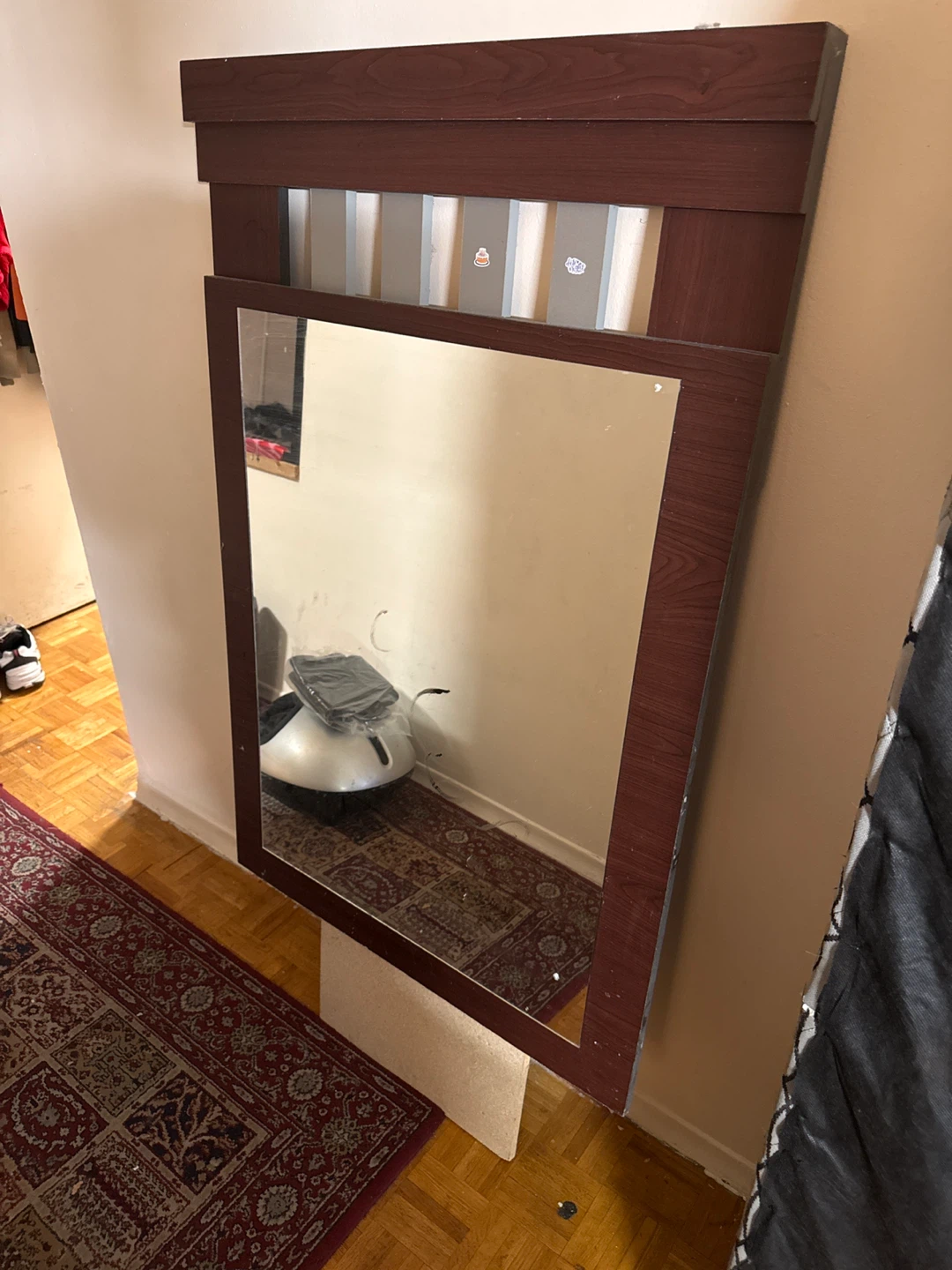 Dark Wood Mirror with 6 Drawers - photo 2