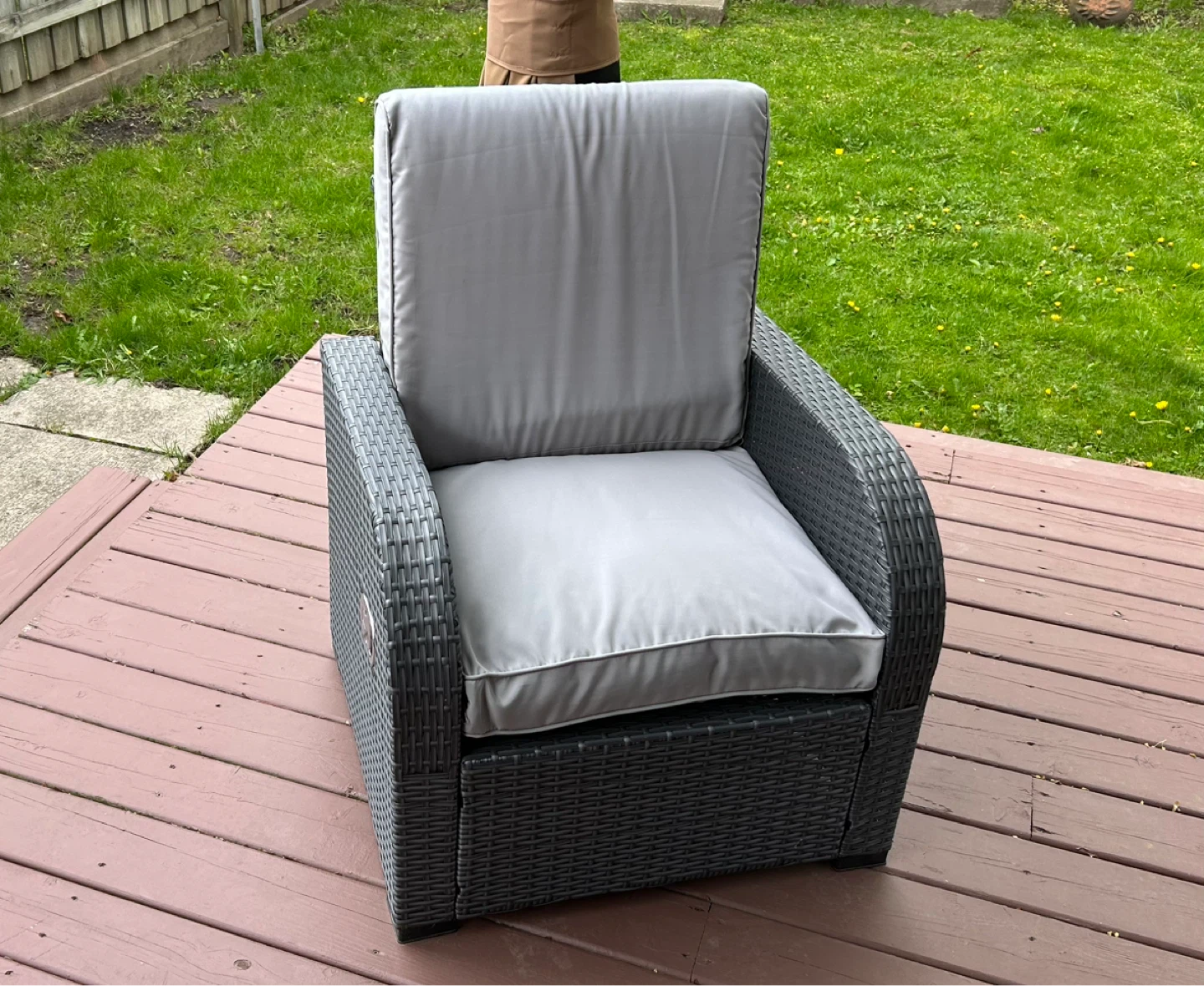 Grey Wicker Patio Furniture Set with Coffee Table - photo 4