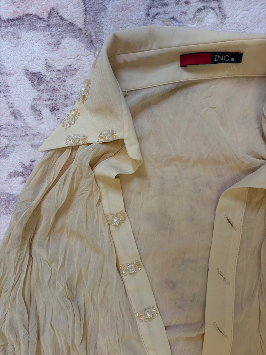 Butter Yellow Embellished Cardigan - M - photo 2