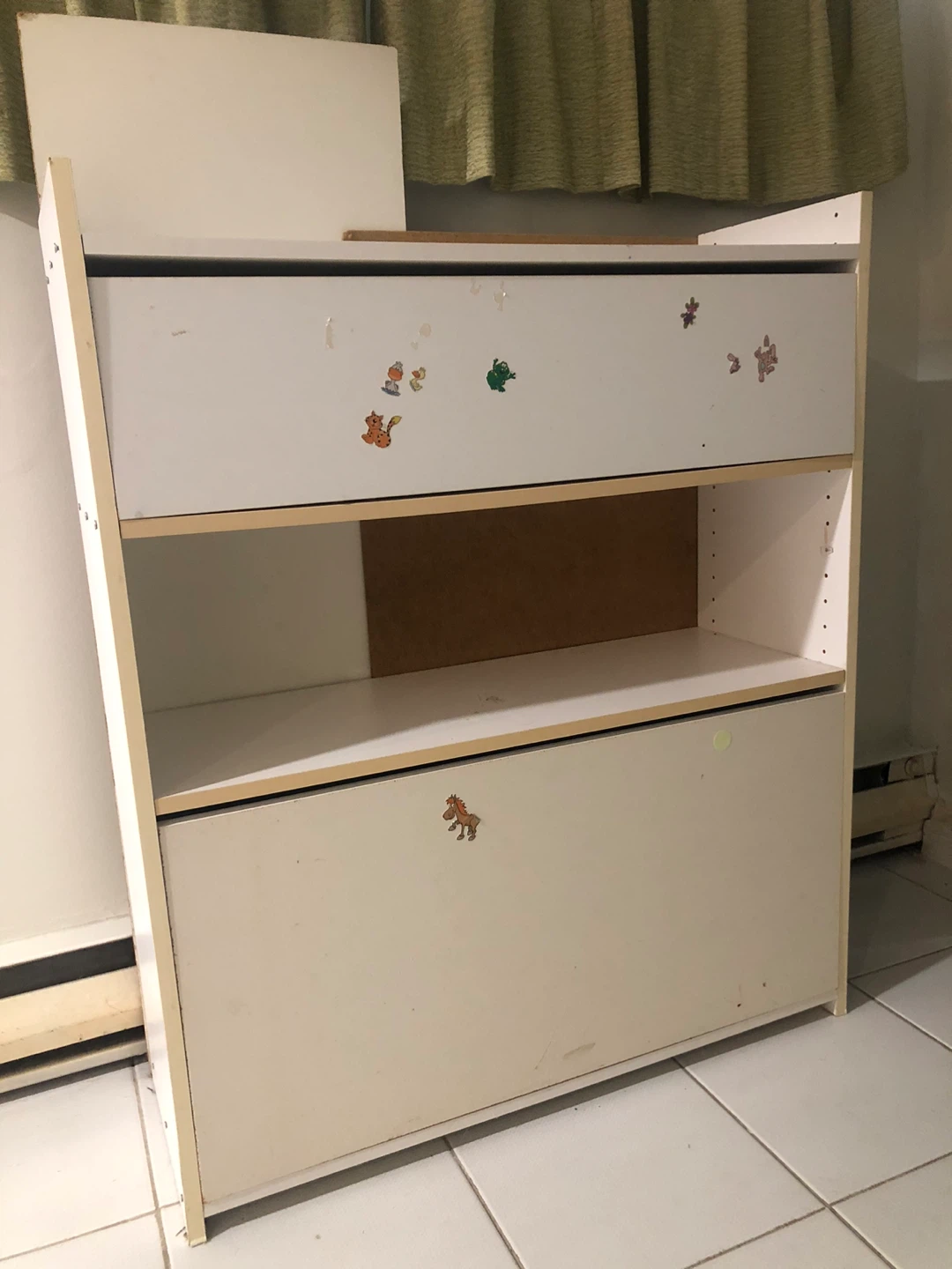 White Storage Shelf Unit with Doors