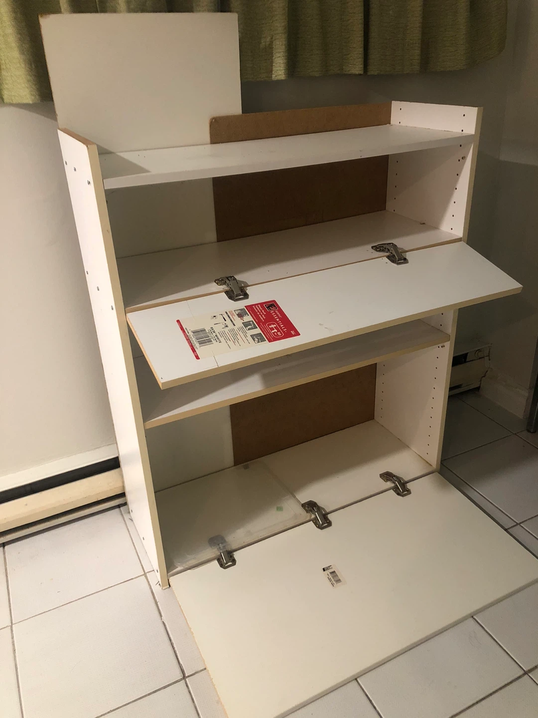 White Storage Shelf Unit with Doors - photo 2