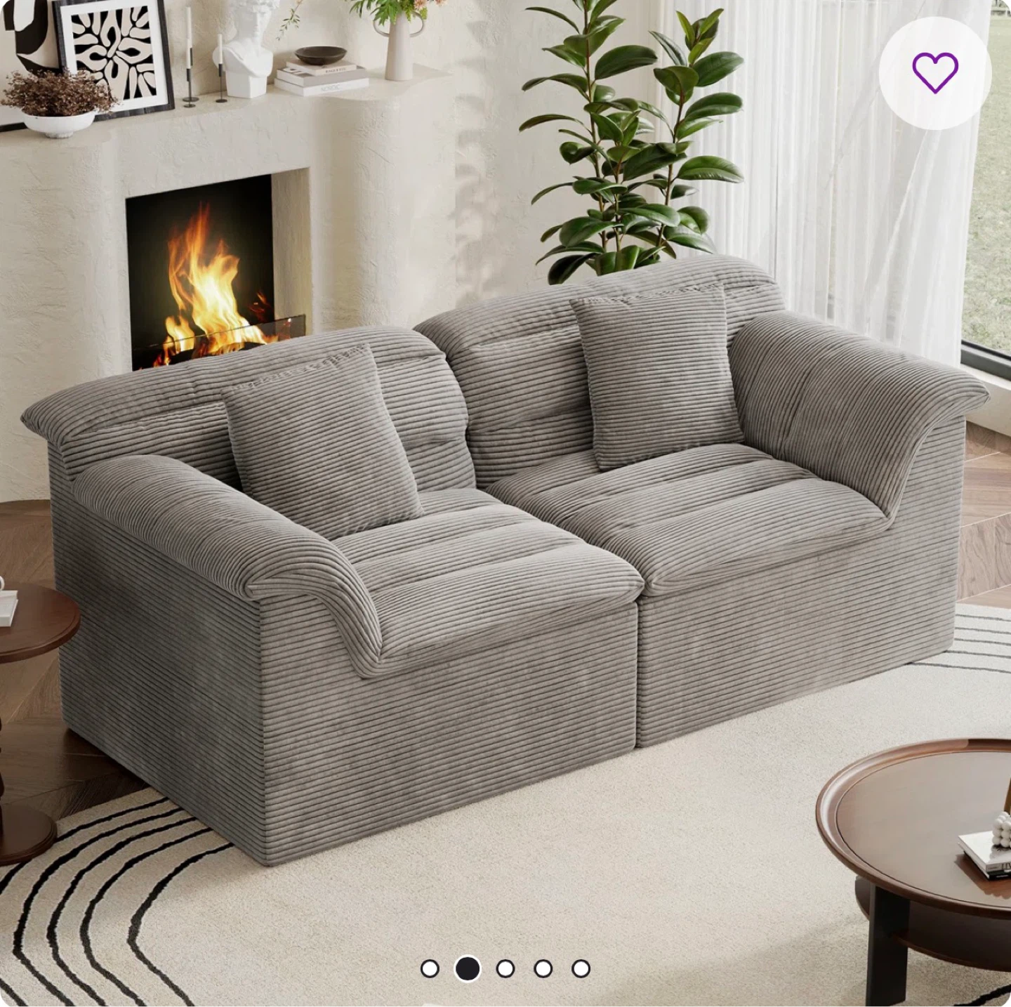 Brand New, IN BOX - “Boneless” Couch - 81" Corduroy - photo 2