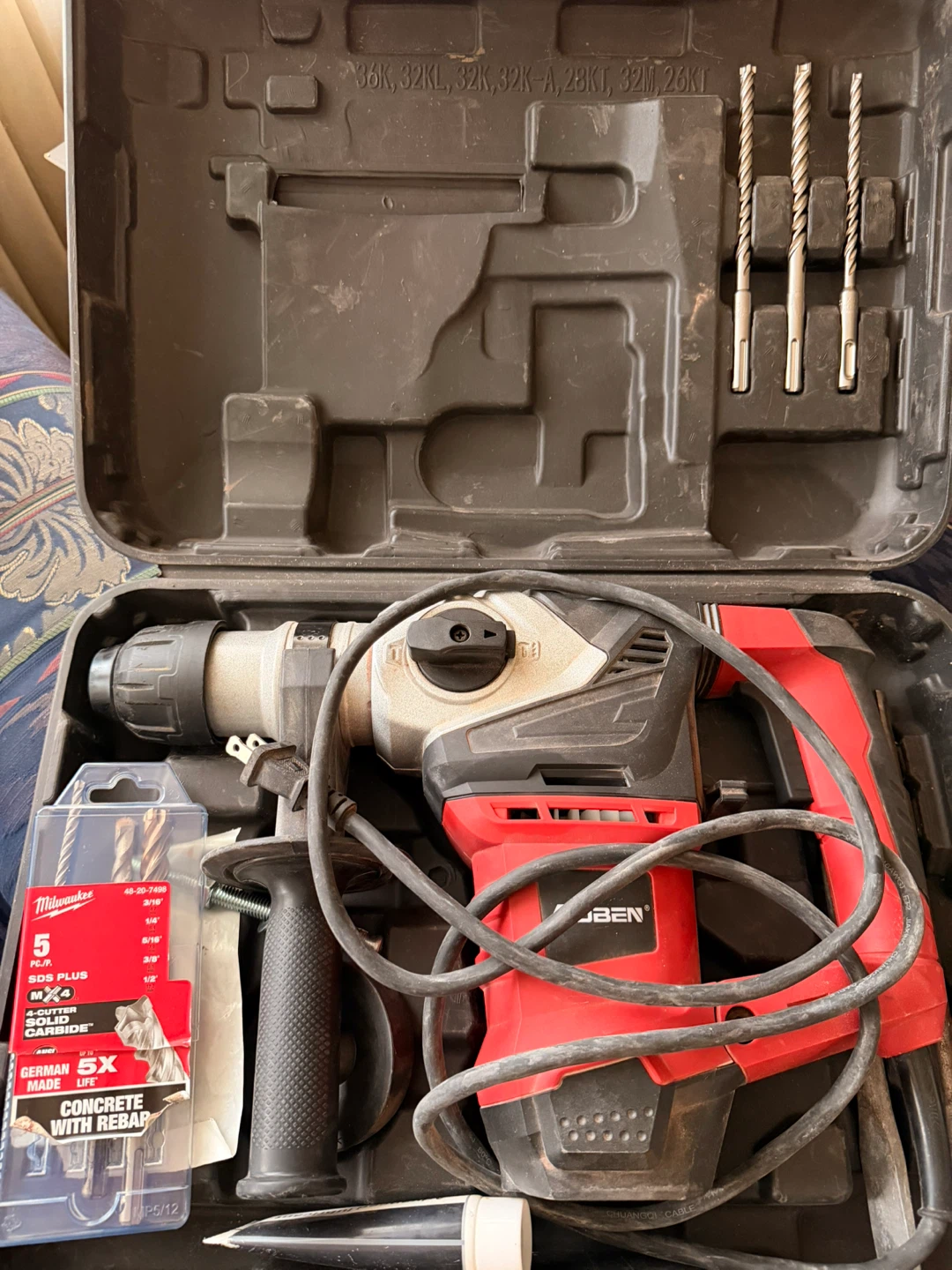 Aoben Rotary Hammer Drill AB2132ZA with Drill Bits