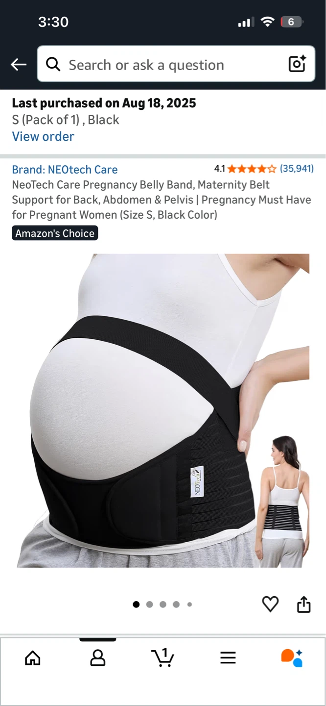 Neotech Care Pregnancy Belly Band - Black, Size S