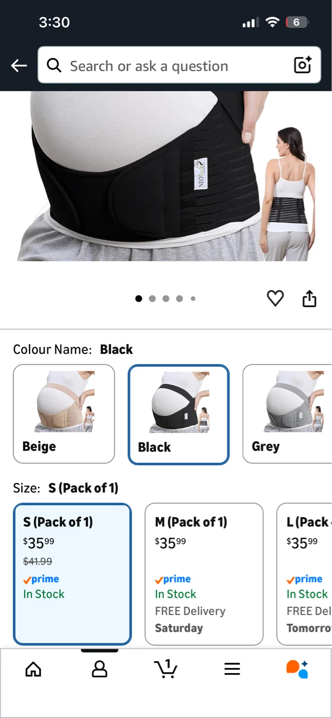 Neotech Care Pregnancy Belly Band - Black, Size S - photo 2