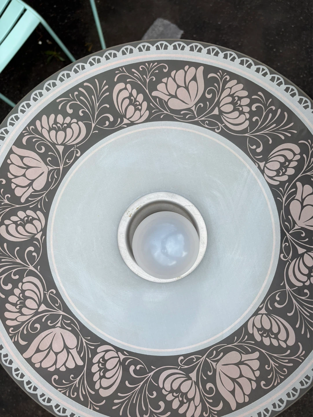 Vintage Brass Floor Lamp with Frosted Glass Shade - photo 2