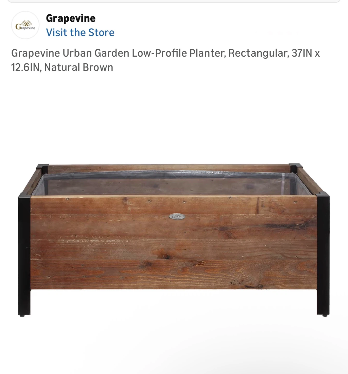 Grapevine Rectangular Planter Box - Natural Brown 37in