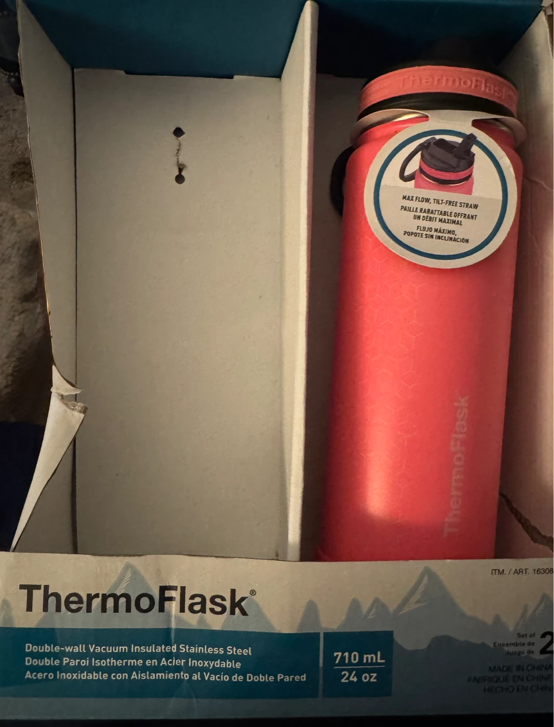 ThermoFlask 24oz Insulated Stainless Steel Bottle Coral - photo 2