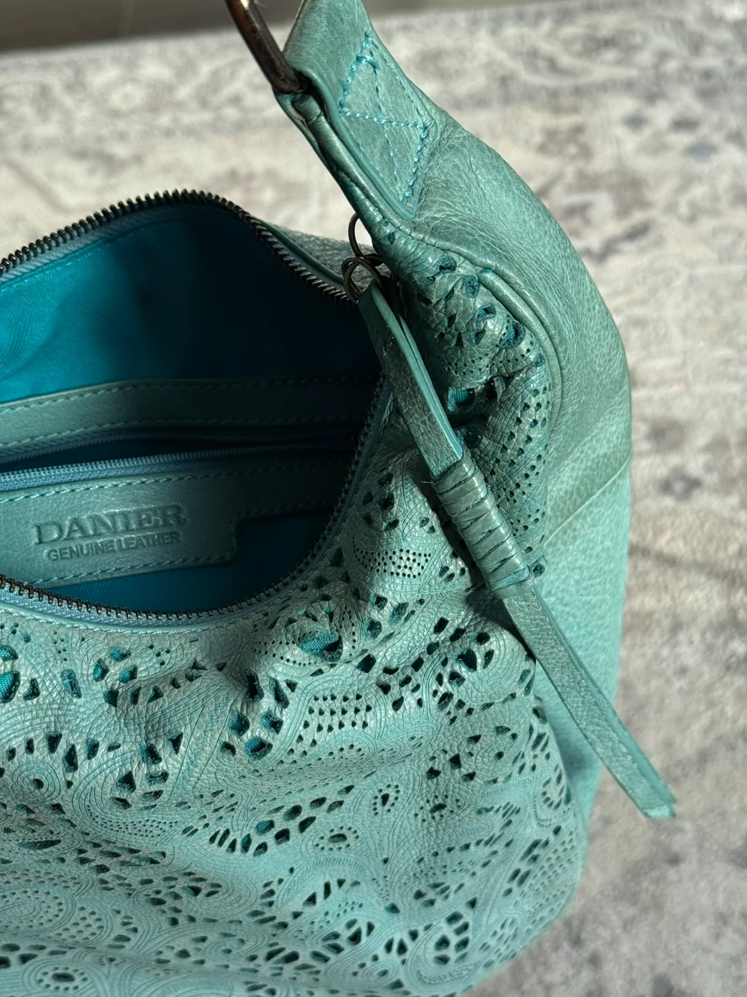 Danier Genuine Leather Teal Hobo Bag - photo 5