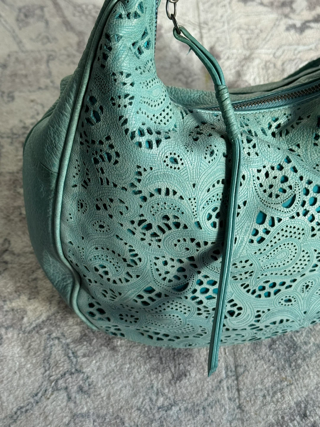 Danier Genuine Leather Teal Hobo Bag - photo 3