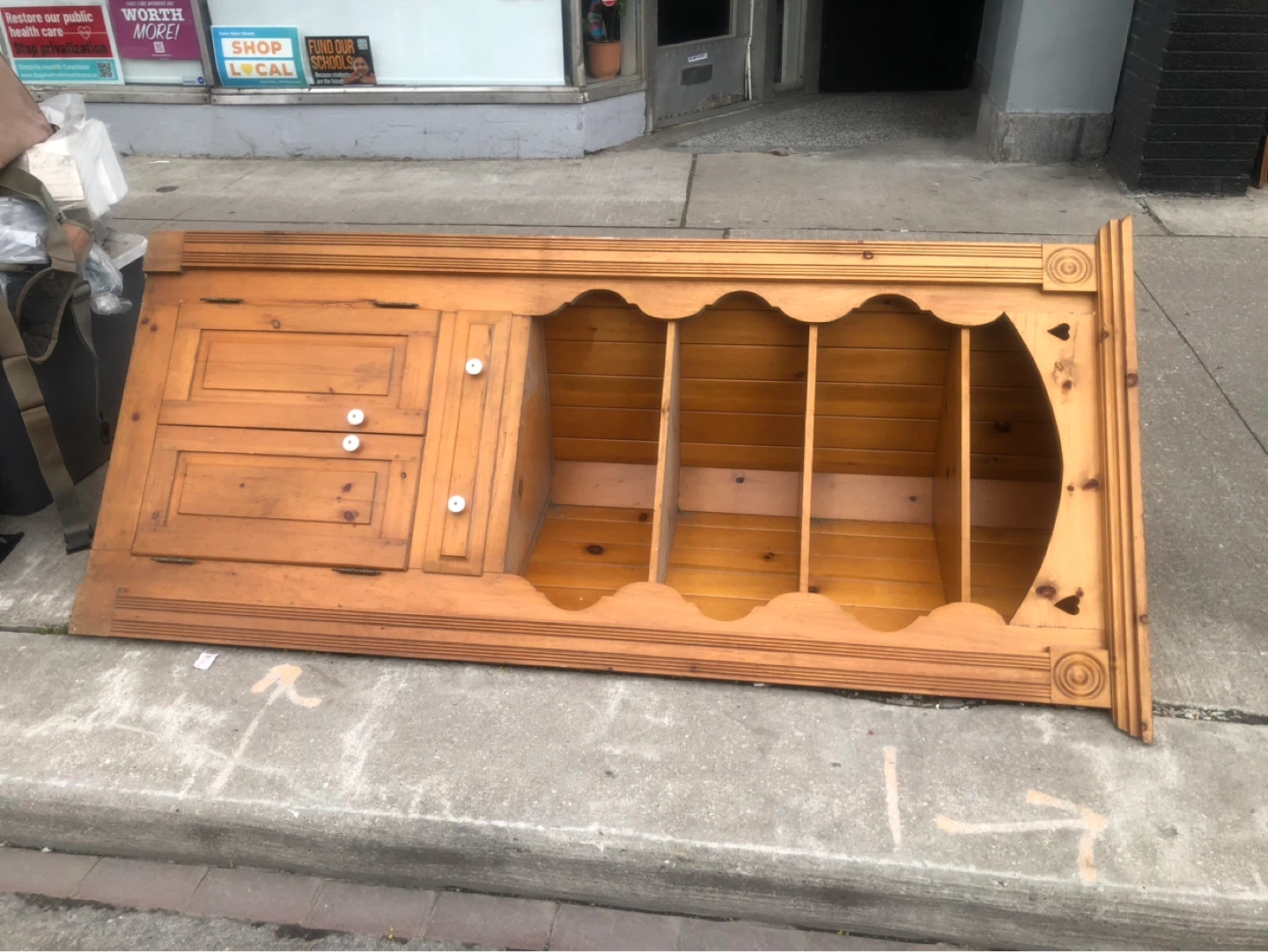 Corner Wooden Wall Shelf Unit with Cabinet FREE