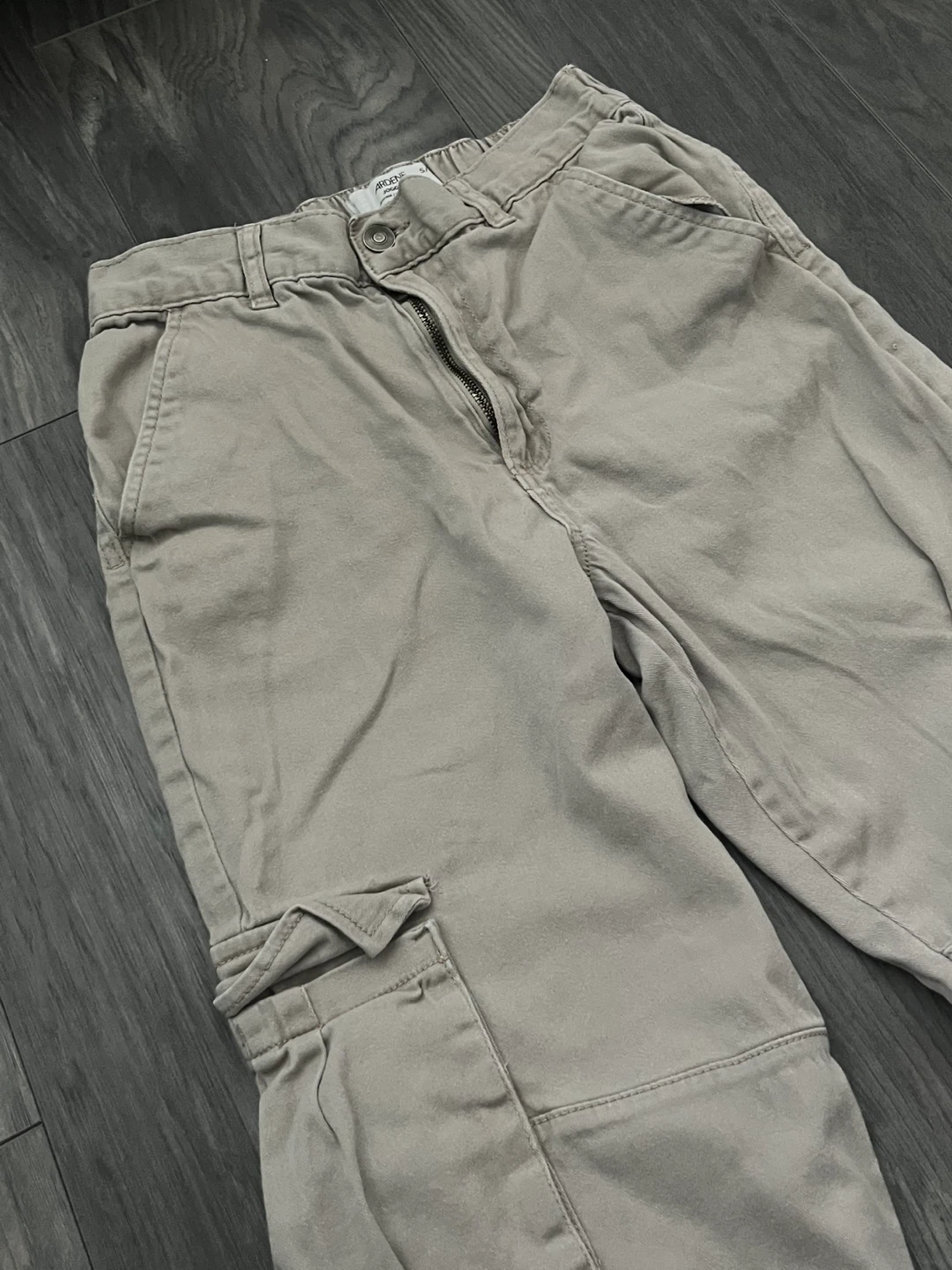 Beige Cotton Cargo Pants | Women - photo 2