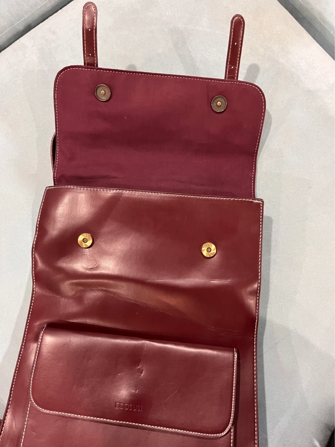 ECOSUSI Large 16” Burgundy Backpack Purse - photo 4