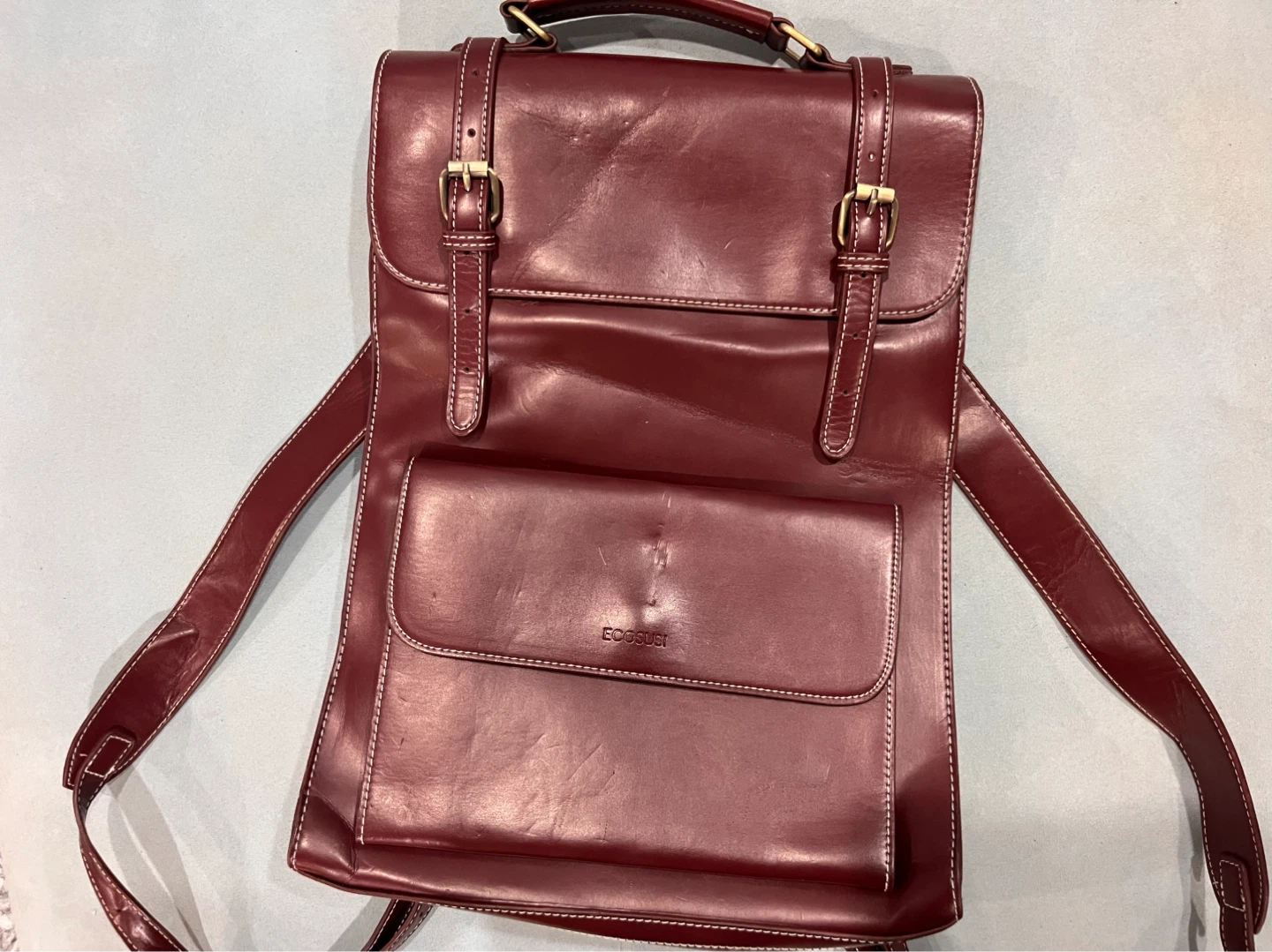 ECOSUSI Large 16” Burgundy Backpack Purse - photo 5