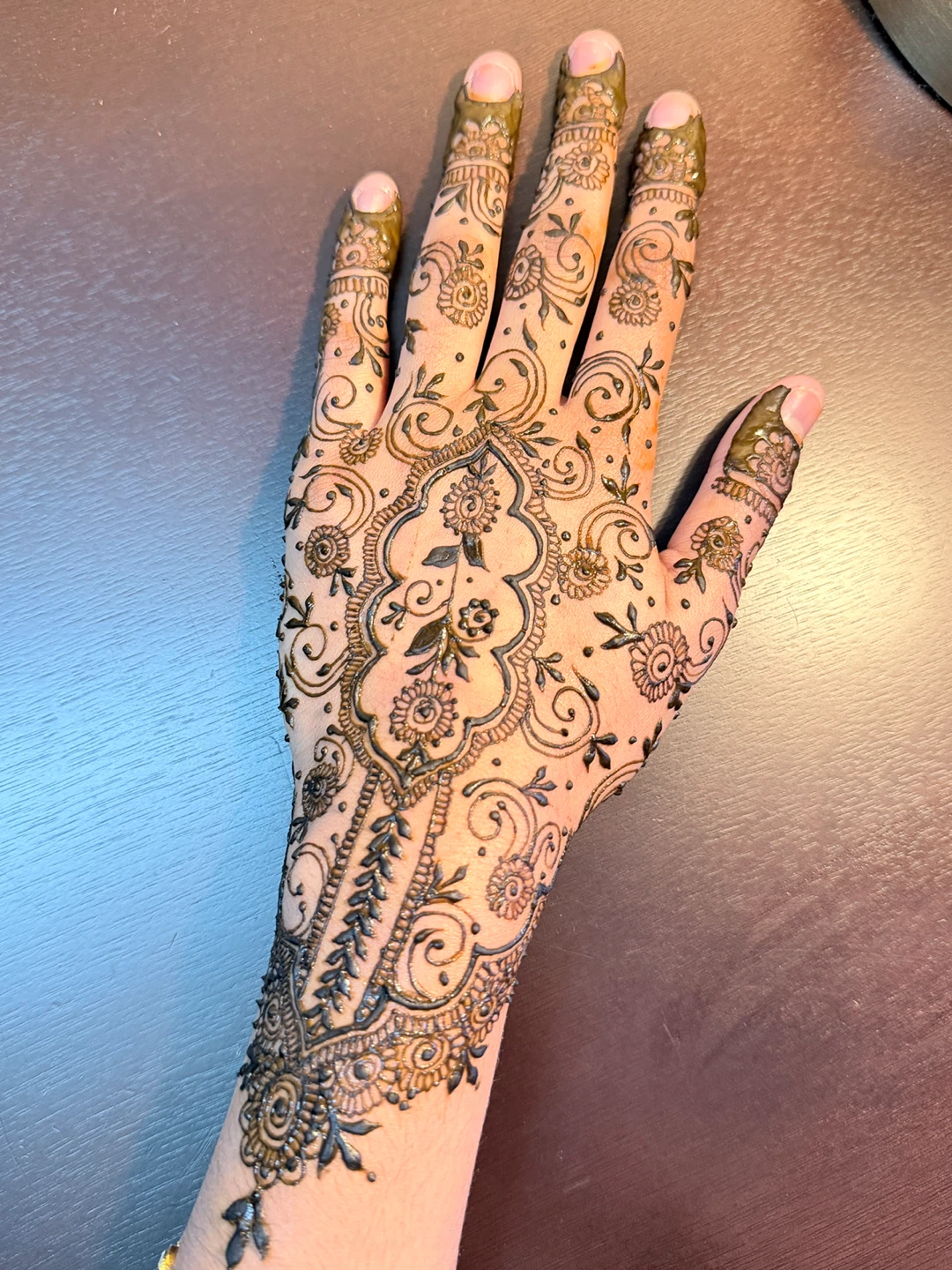 Intricate Henna Hand Tattoo Design
