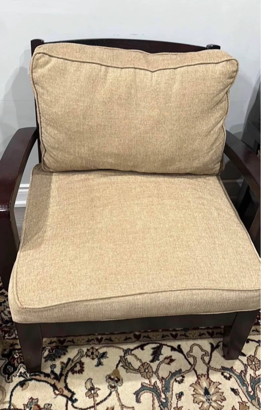 Set of 2 Beige Accent Chairs - photo 2