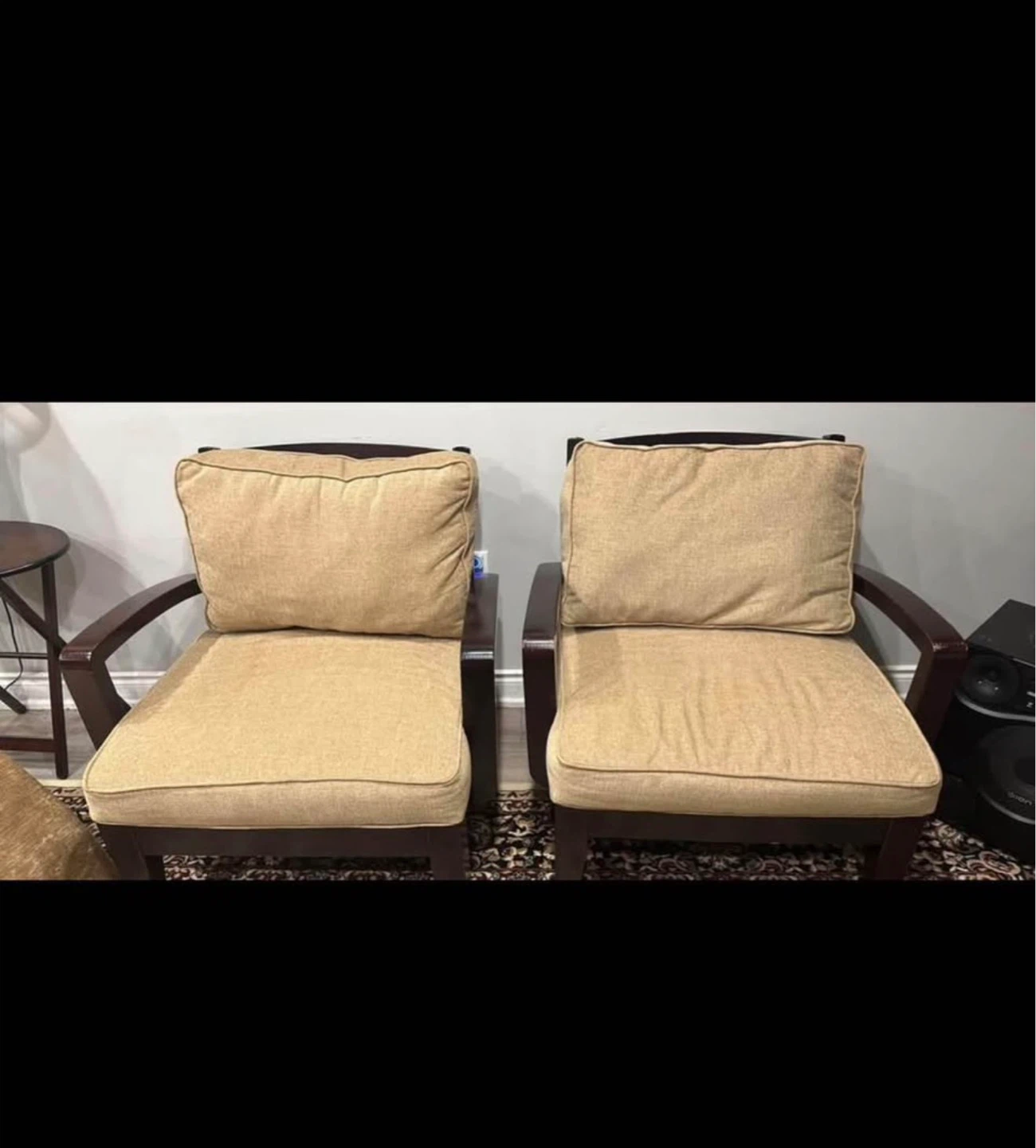 Set of 2 Beige Accent Chairs