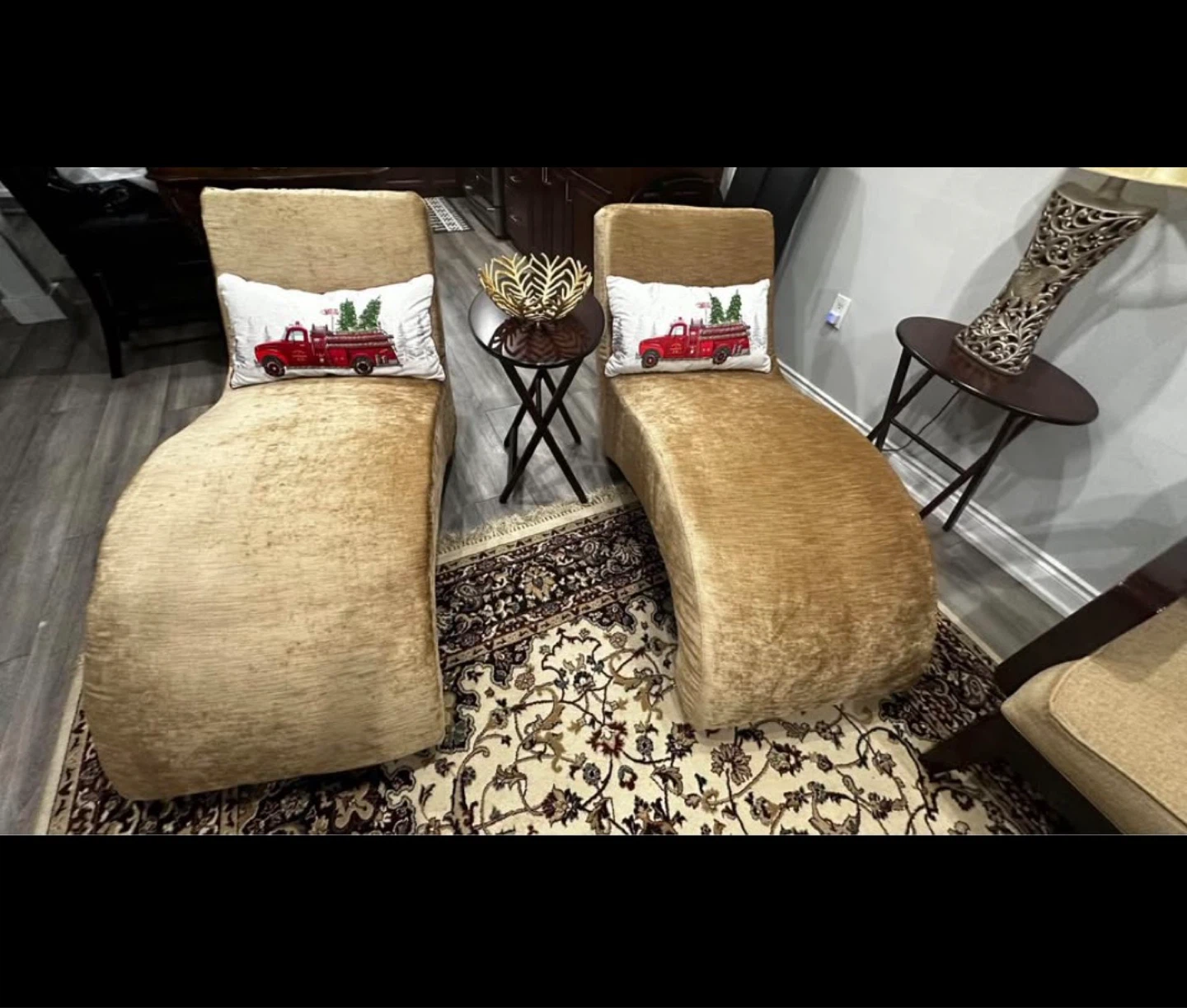 Gold Velvet Chaise Lounge Chairs