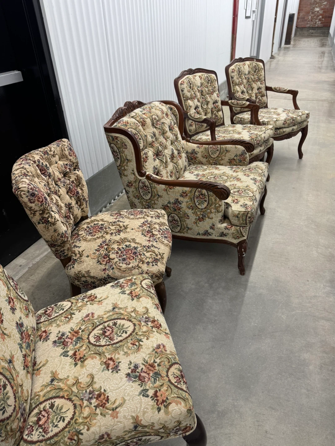 Vintage Upholstered Dining Chairs and Armchairs Set - photo 2