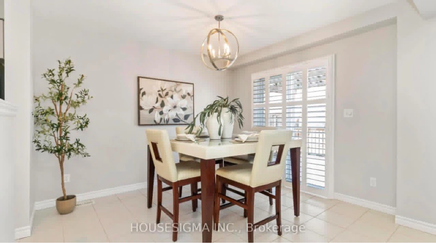 Four-chair dining set with white table