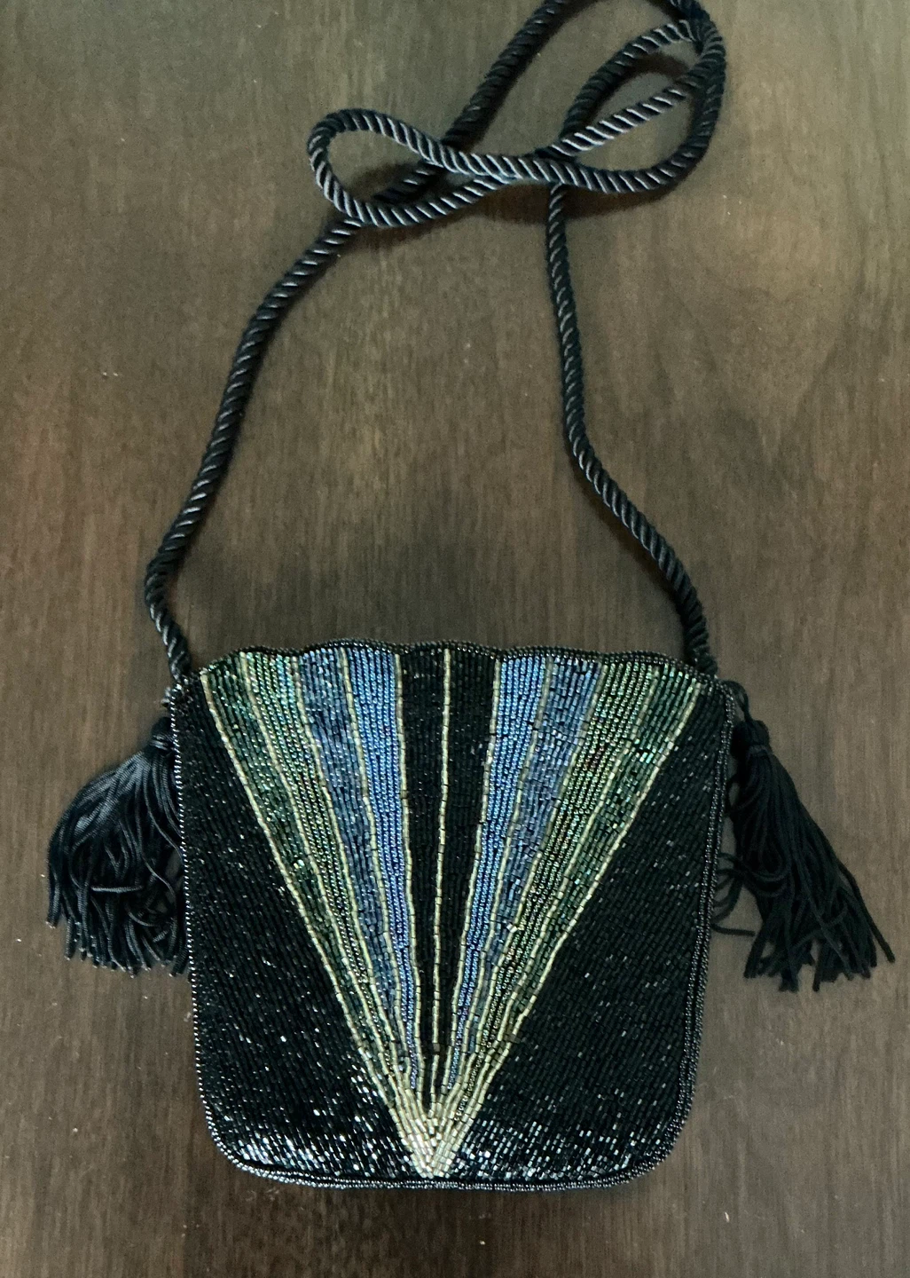 Vintage Beaded Clutch Purse with Tassels - photo 2