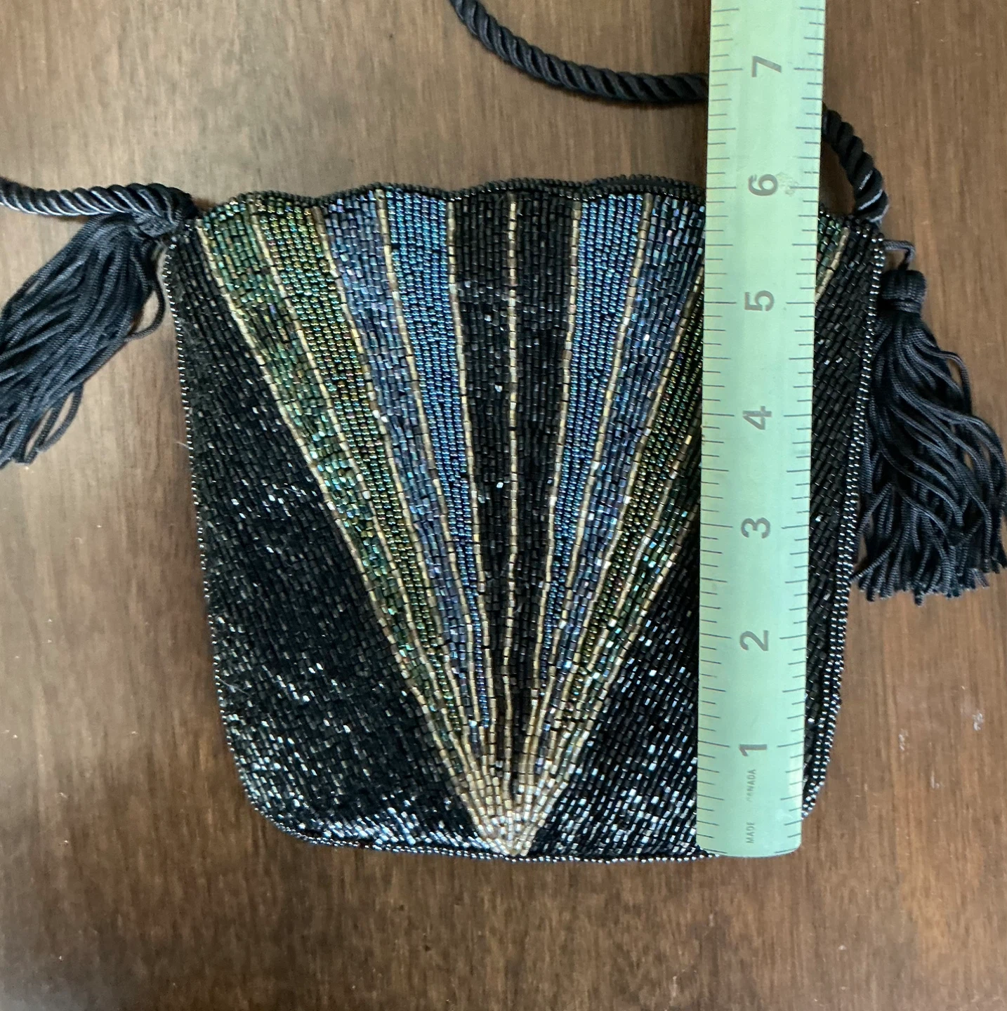 Vintage Beaded Clutch Purse with Tassels - photo 3