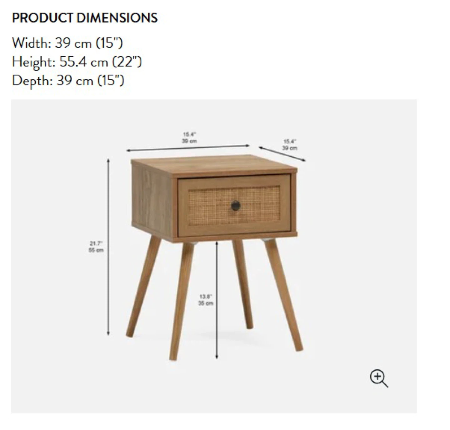 Cane Drawer Nightstand - photo 2