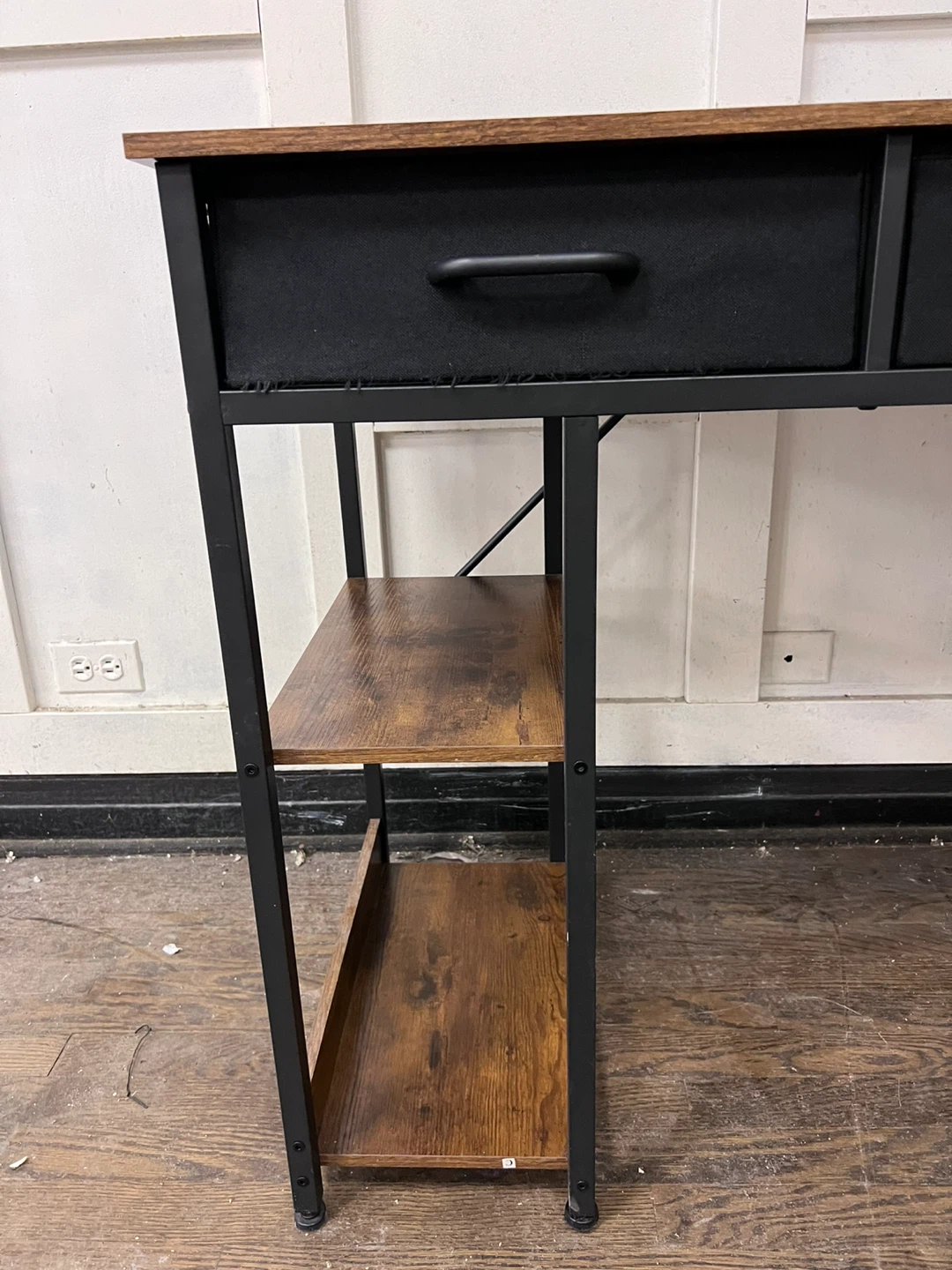 Rustic Wood Desk with Built-in Power Strip & USB Ports - photo 3