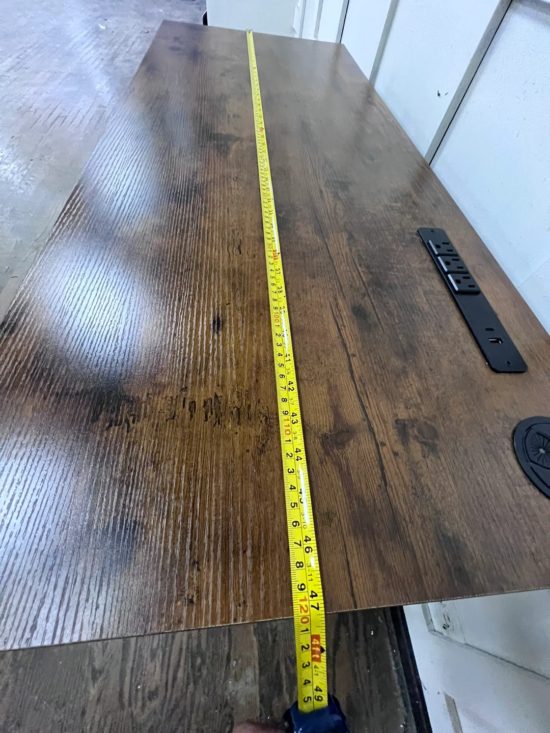 Rustic Wood Desk with Built-in Power Strip & USB Ports - photo 5