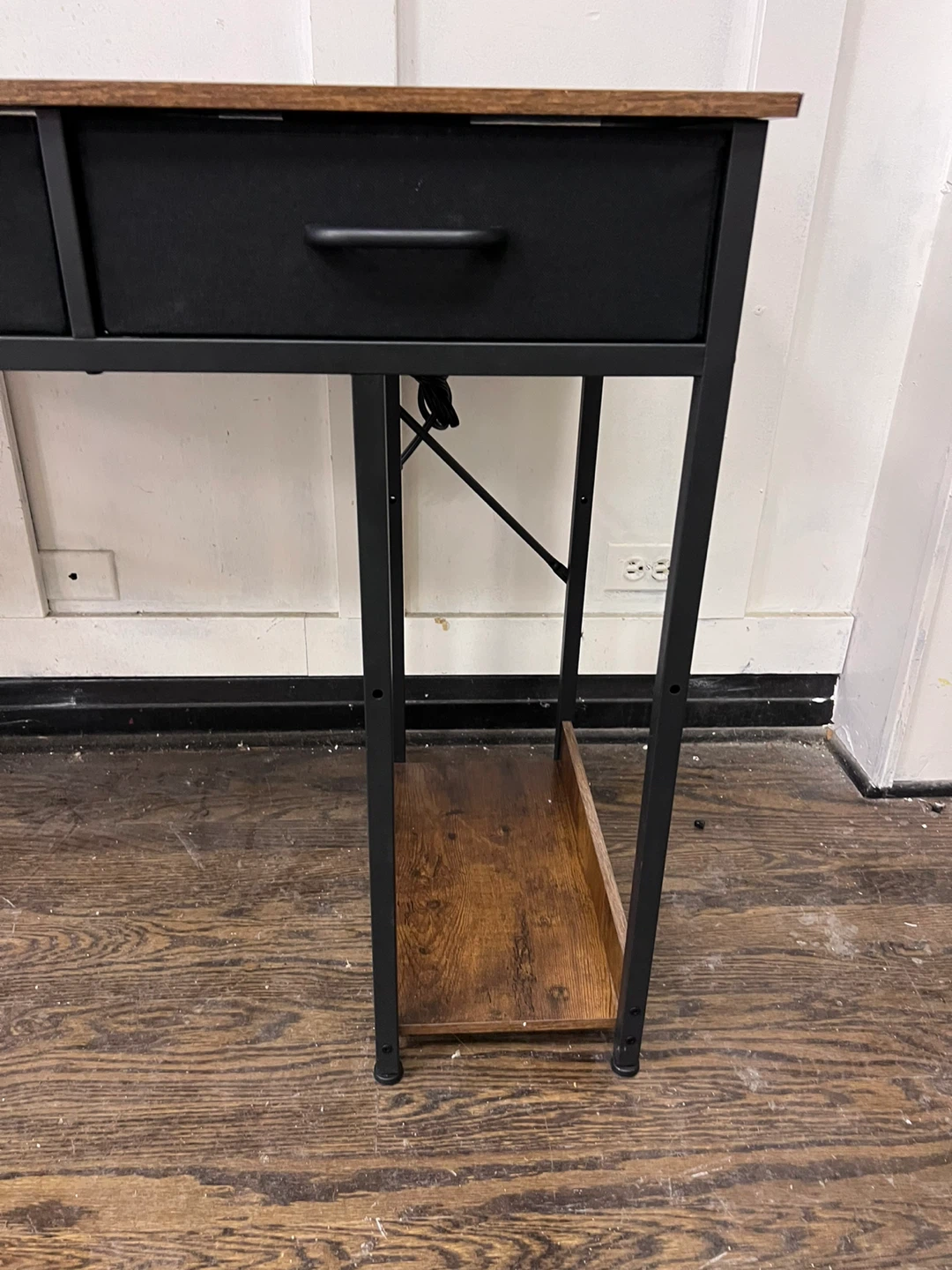 Rustic Wood Desk with Built-in Power Strip & USB Ports - photo 2