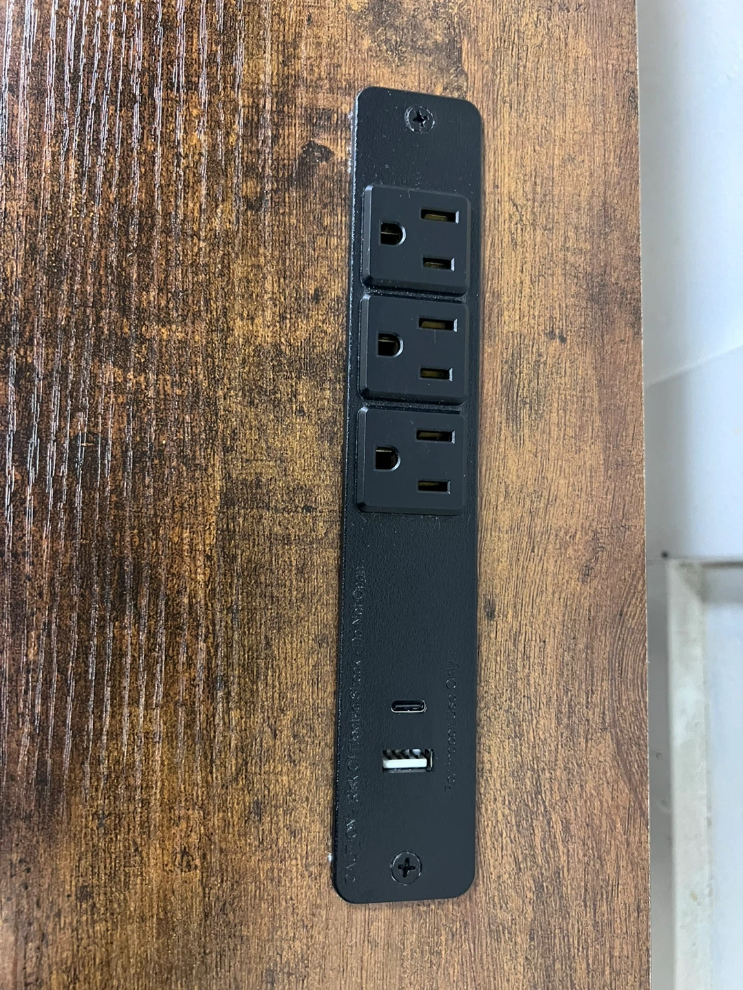 Rustic Wood Desk with Built-in Power Strip & USB Ports - photo 4