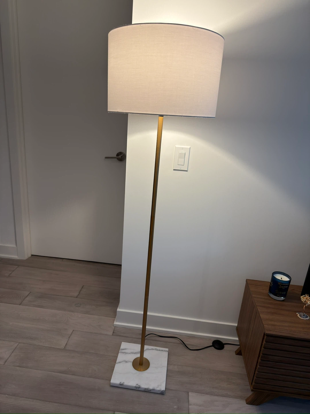 Gold and Marble Floor Lamp