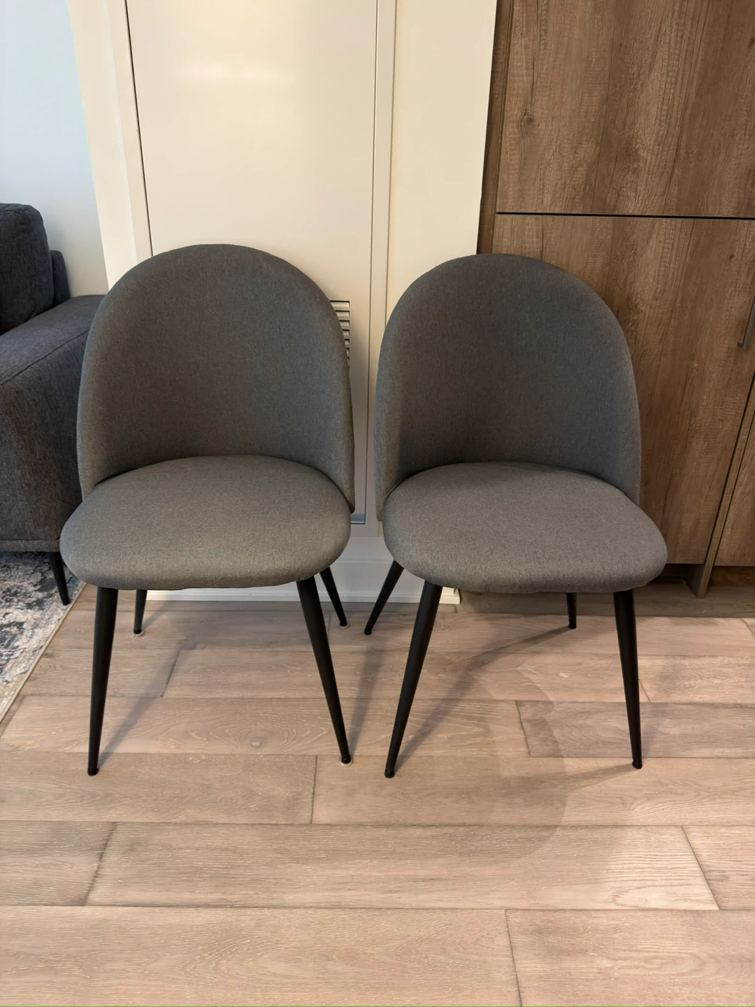 Set of 2 Grey Dining Chairs