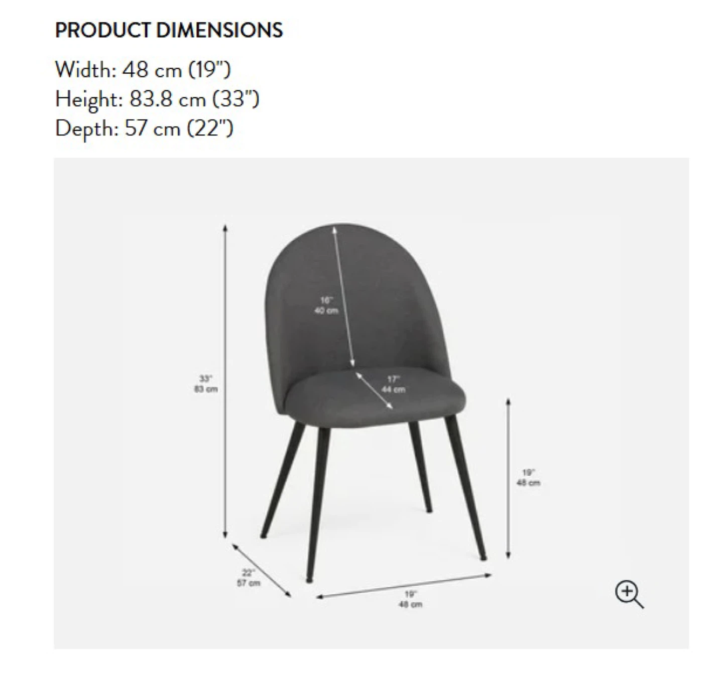 Set of 2 Grey Dining Chairs - photo 3