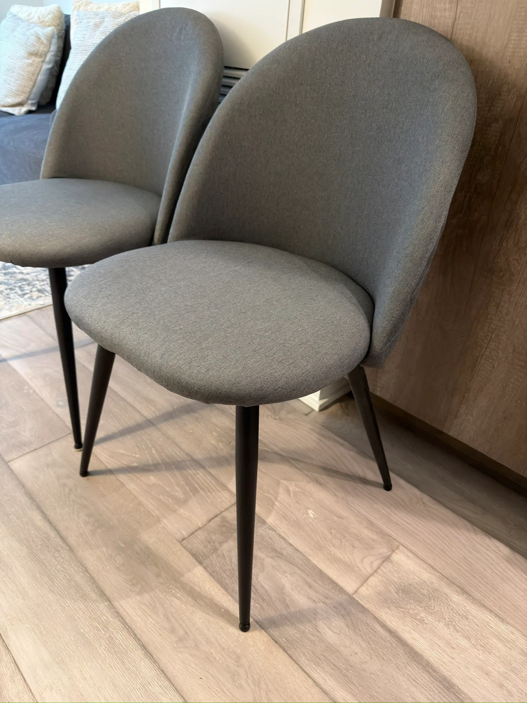 Set of 2 Grey Dining Chairs - photo 2