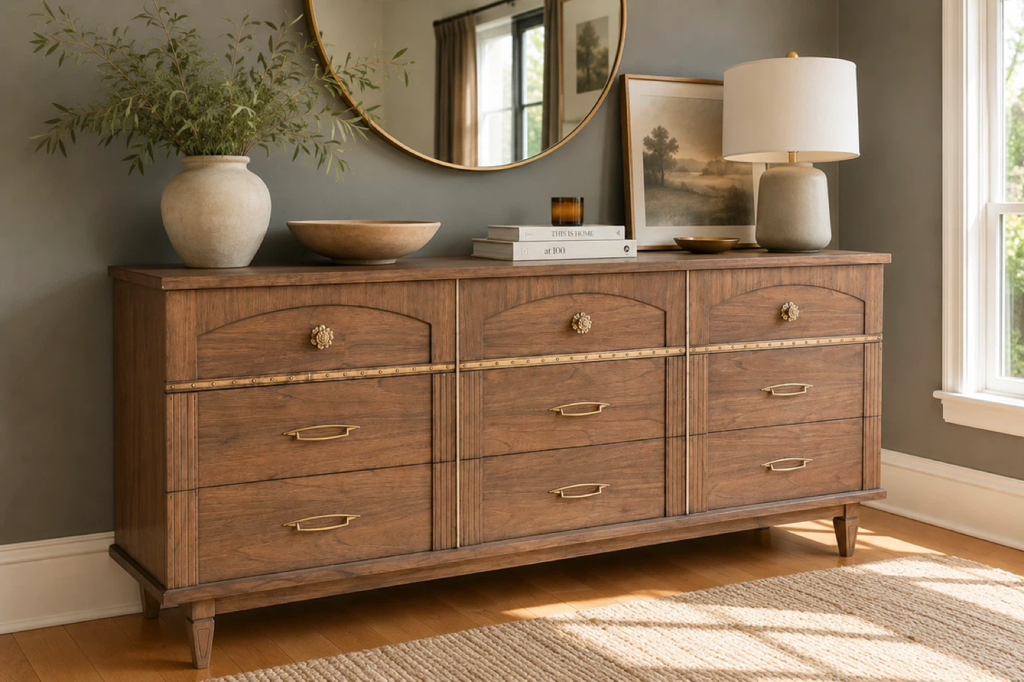 ✨Vintage Walnut Dresser Professionally Refinished