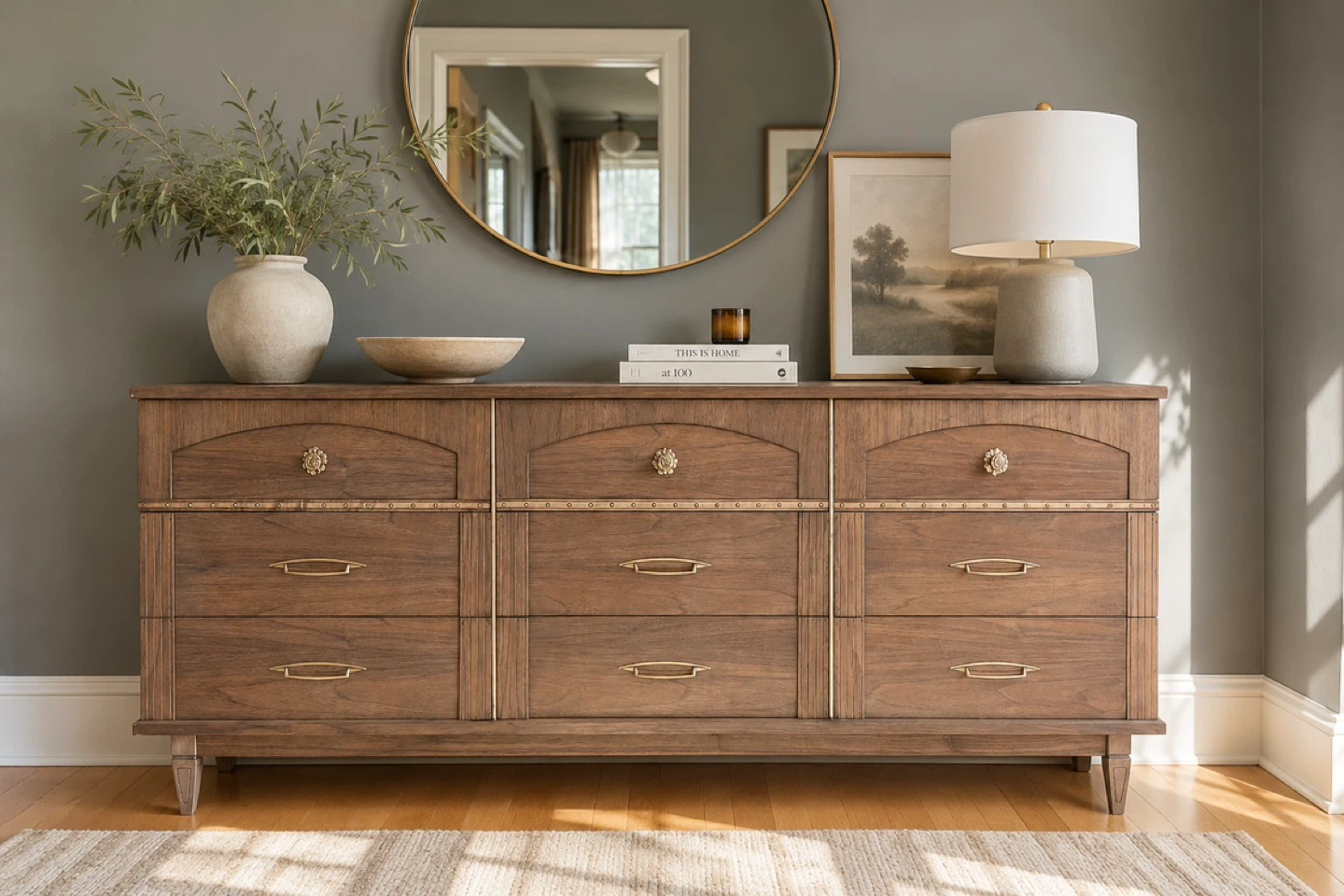 ✨Vintage Walnut Dresser Professionally Refinished - photo 2