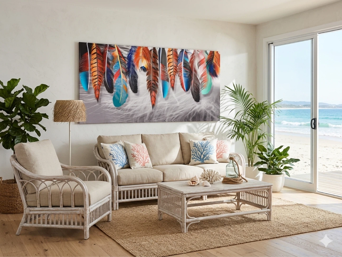 Canvas Wall Art - Colorful Feathers - photo 3