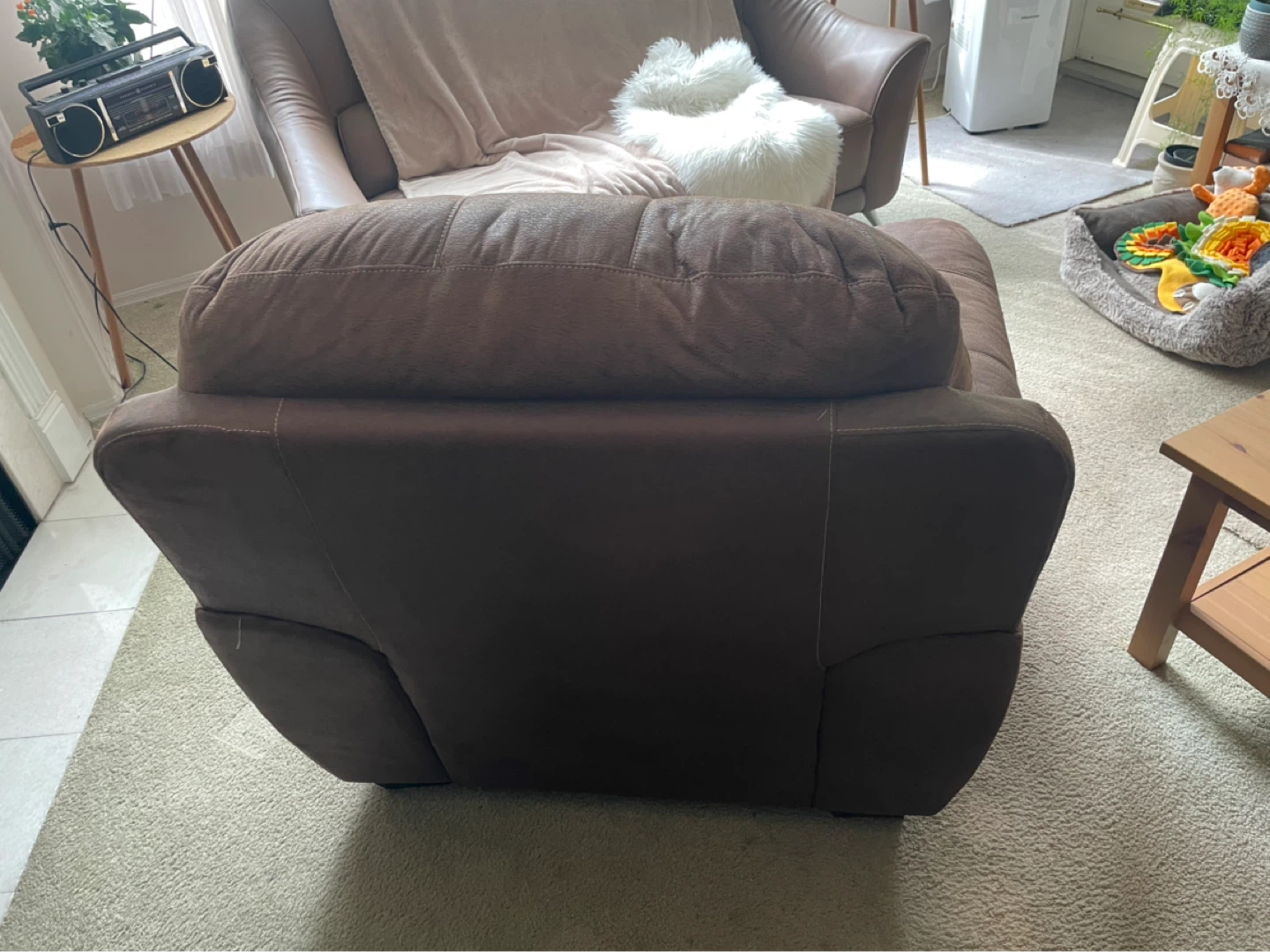 Brown Faux Leather Armchair - photo 3