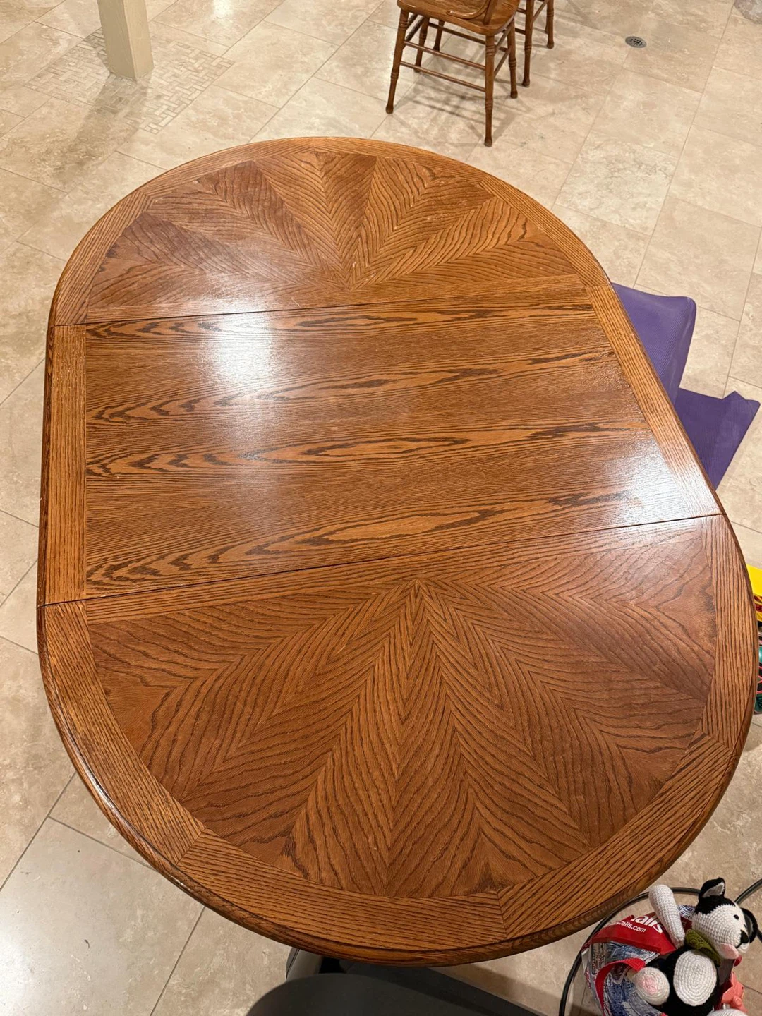 Wooden Dining Table + extension and 4 Chairs - photo 2
