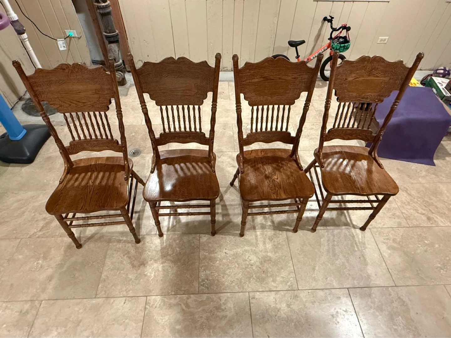 Wooden Dining Table + extension and 4 Chairs - photo 3