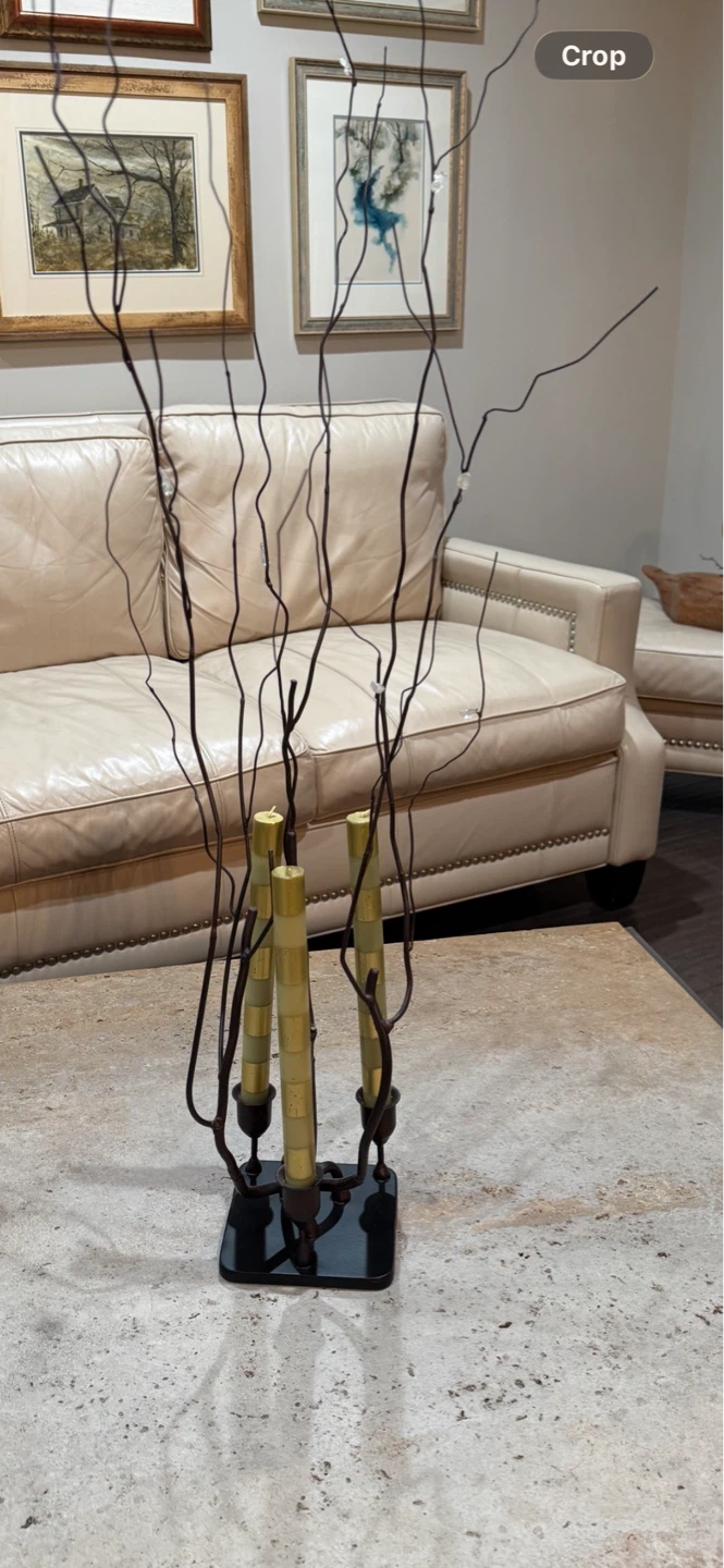 Decorative Branch Candlestick Holder with Crystals