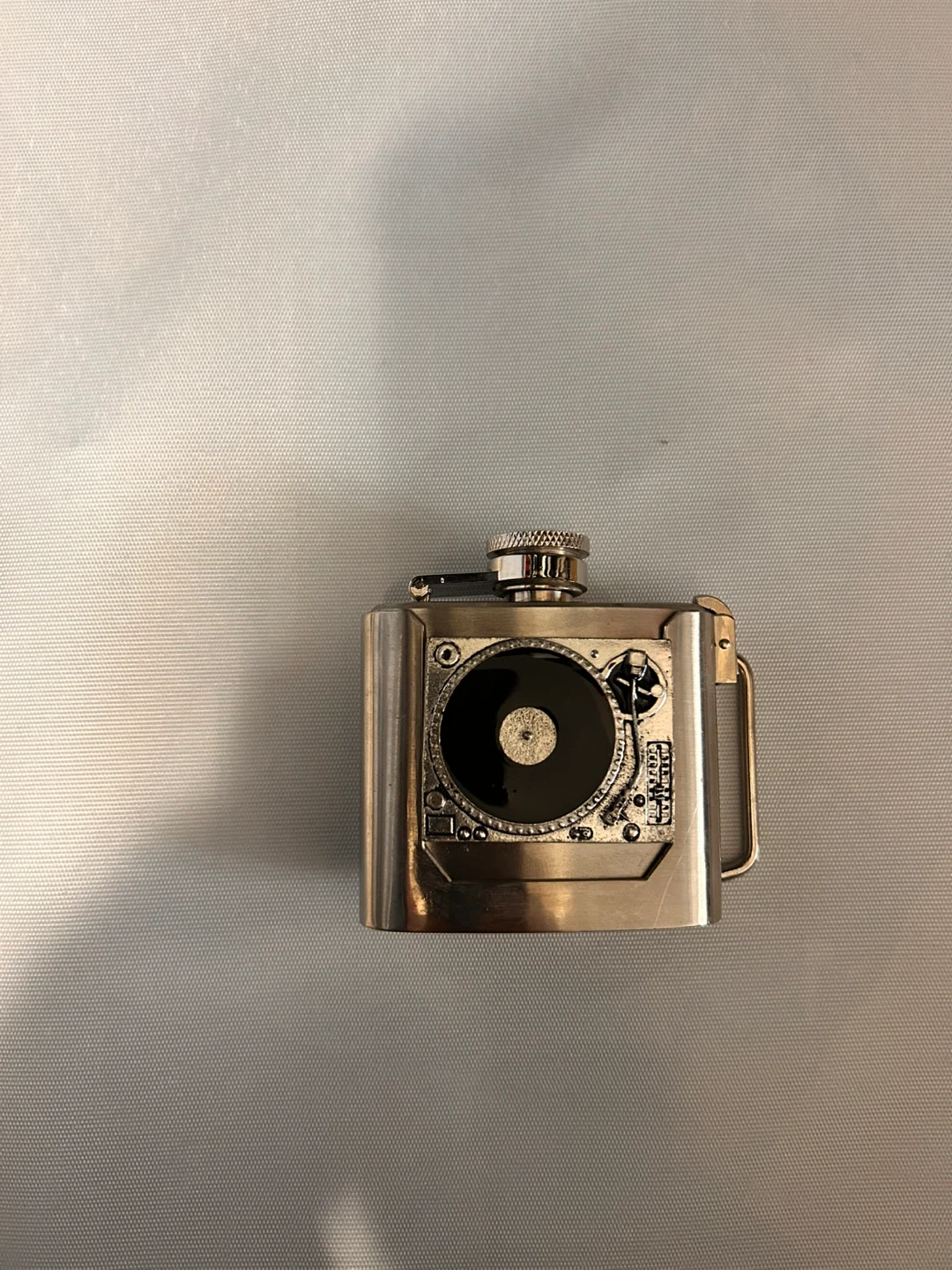 DJ turntable Metal Flask belt buckle