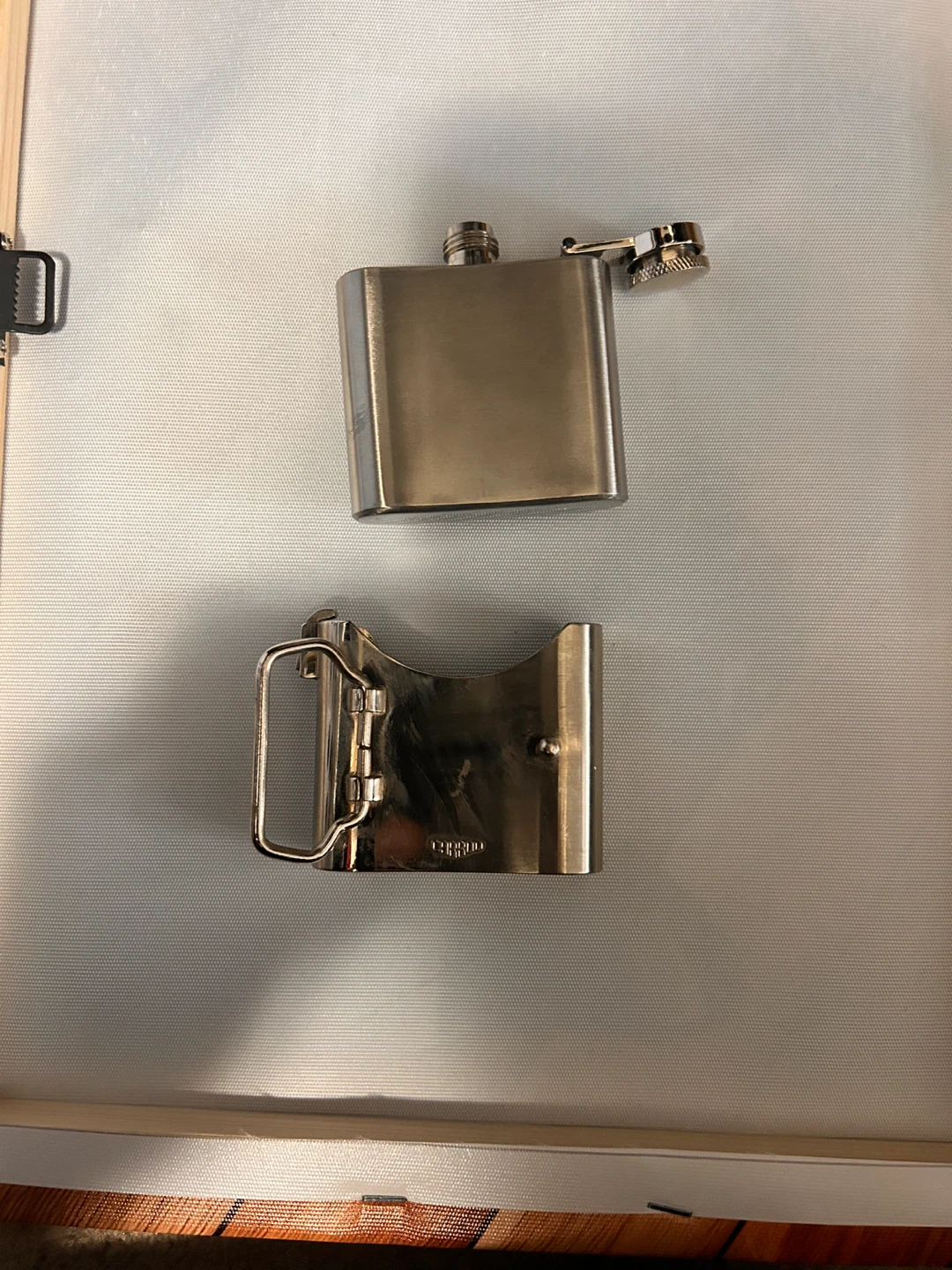 DJ turntable Metal Flask belt buckle - photo 4