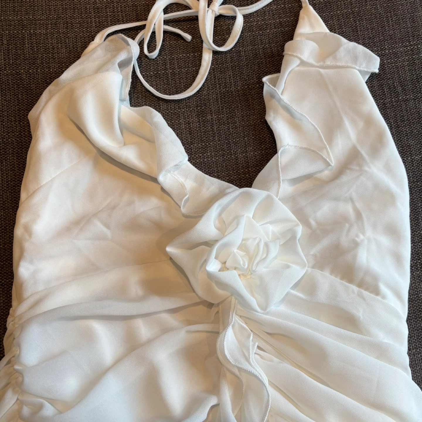 Runaway The Label White Ruffle Halter Dress - photo 2