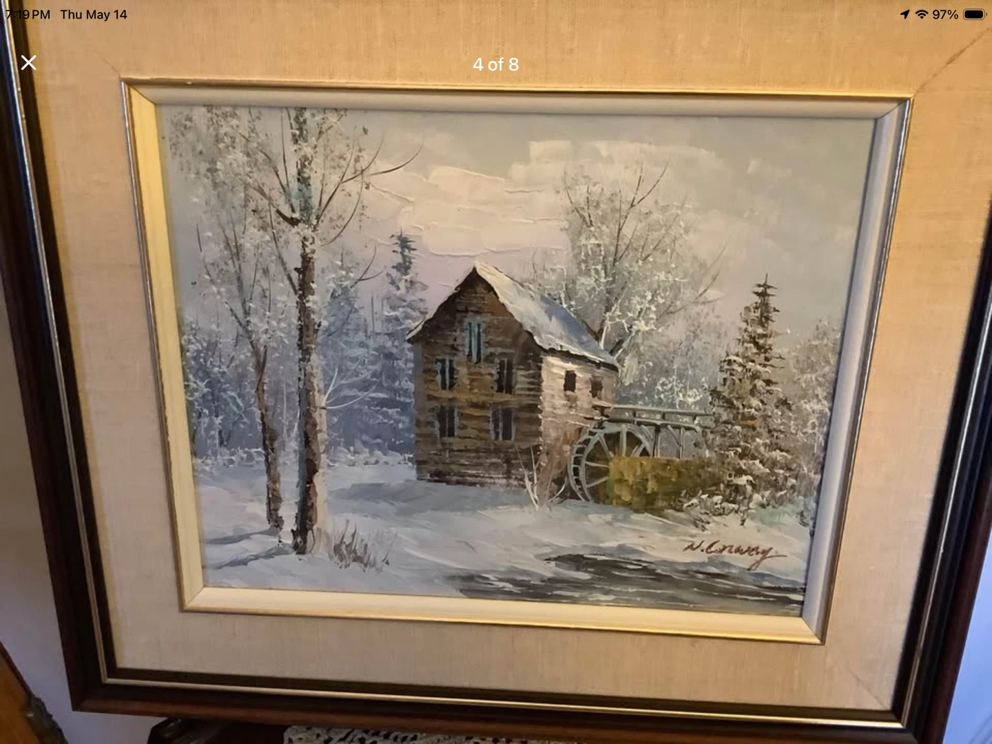Vt Oil Ptg of. Grist Mill by Cdn Artist W. (William) Conway 🐞 - photo 4
