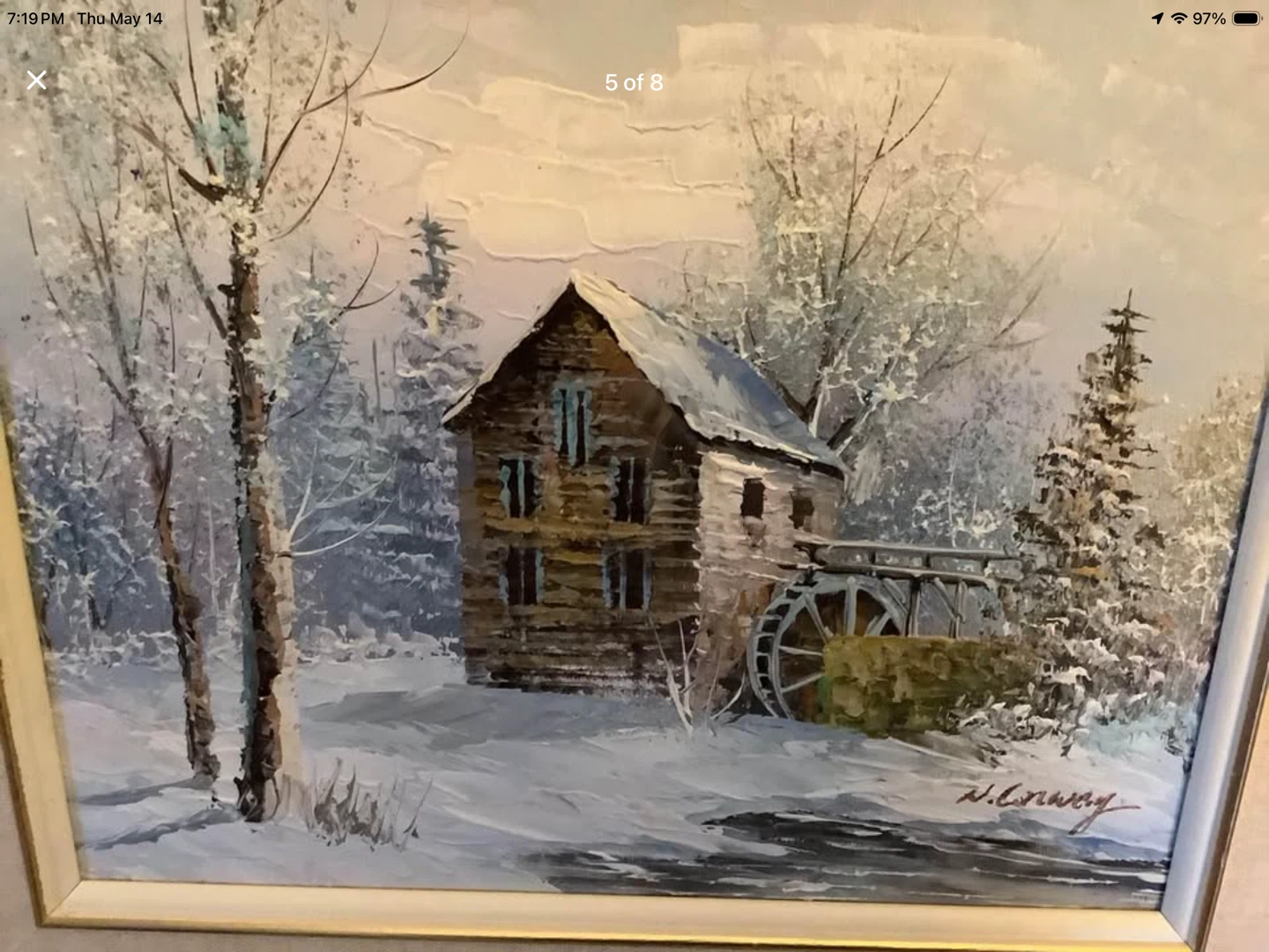Vt Oil Ptg of. Grist Mill by Cdn Artist W. (William) Conway 🐞 - photo 5